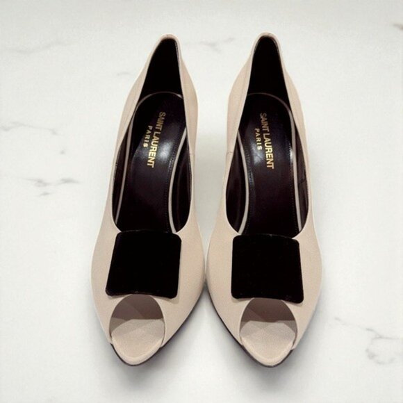 NIB Authentic Saint Laurent Franky 115 Satin Sandals Nero - Picture 5 of 11